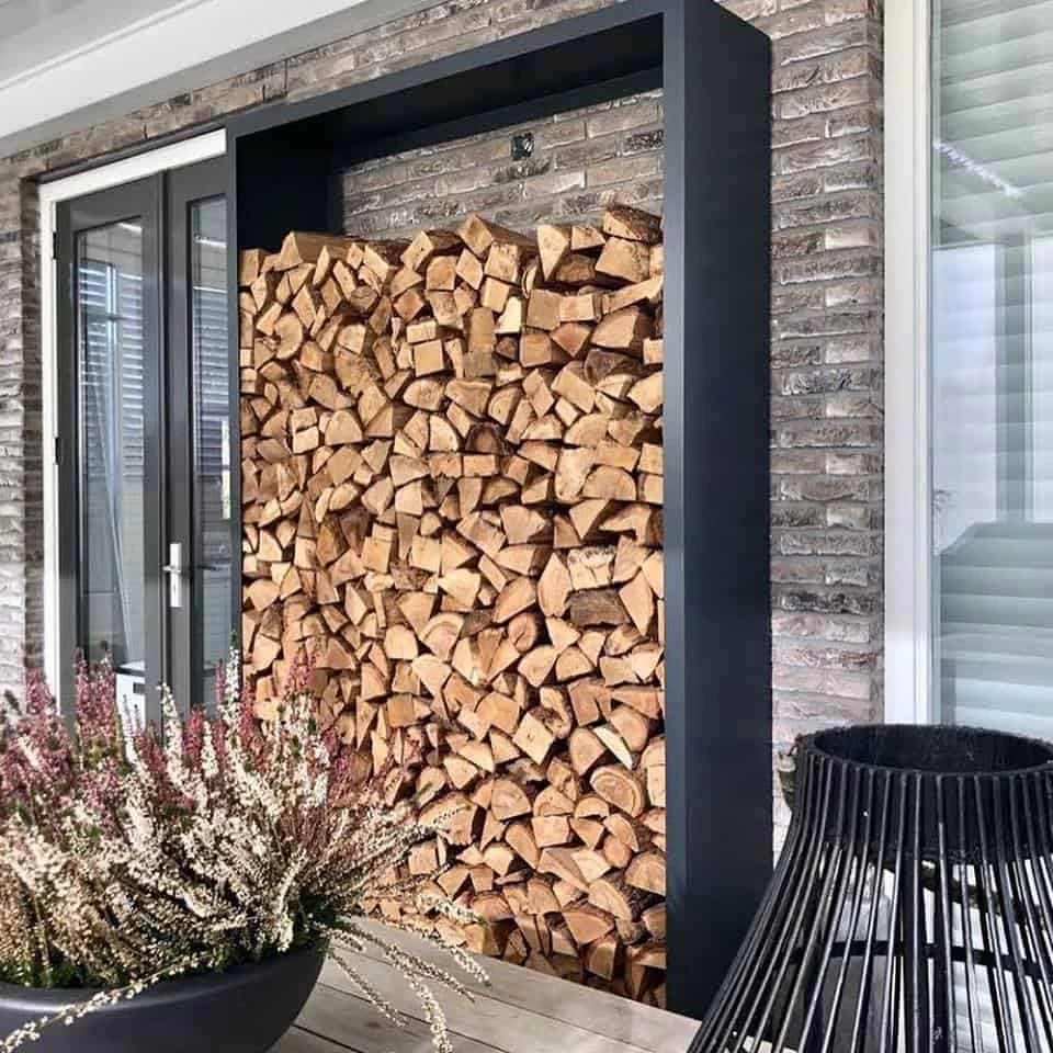 Beltza Zwarte Metalen Houtopslag - Afbeelding 2