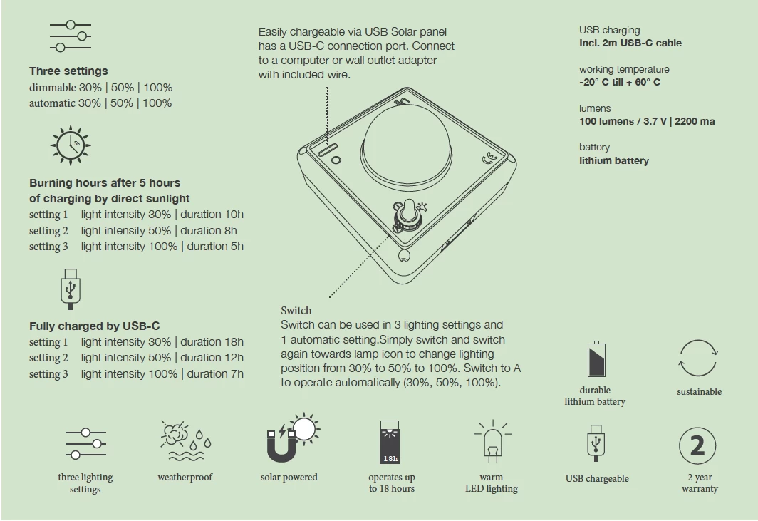 Stay Teak Solar Sfeerlamp - Afbeelding 6